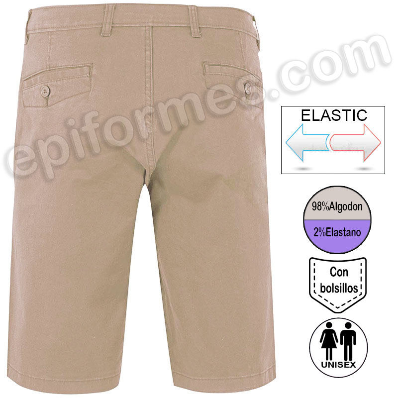 Bermudas chino stretch Beige, unisex