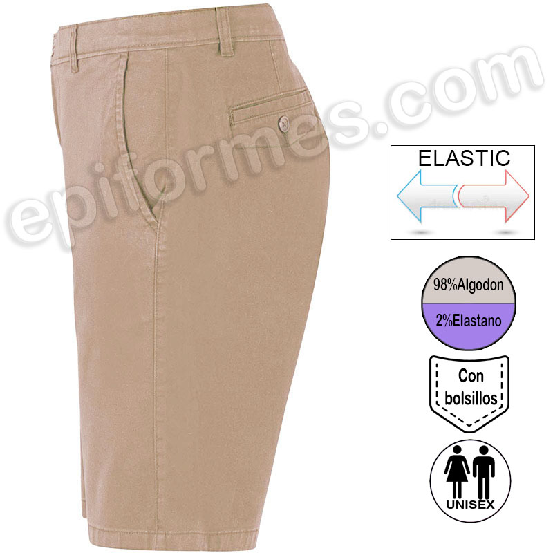 Bermudas chino stretch Beige, unisex