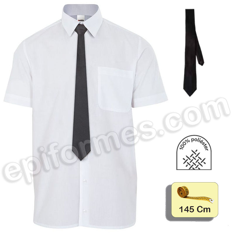 Corbata sin nudo, raso, negra