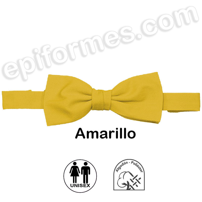 Pajarita unisex  ajustable amarilla