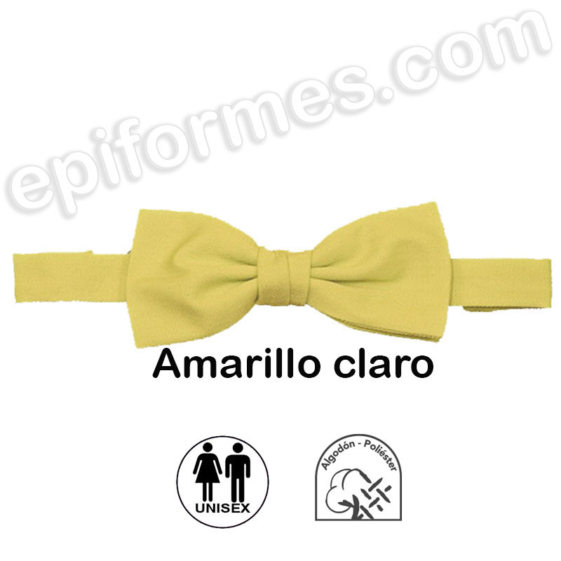 Pajarita unisex  ajustable amarillo claro