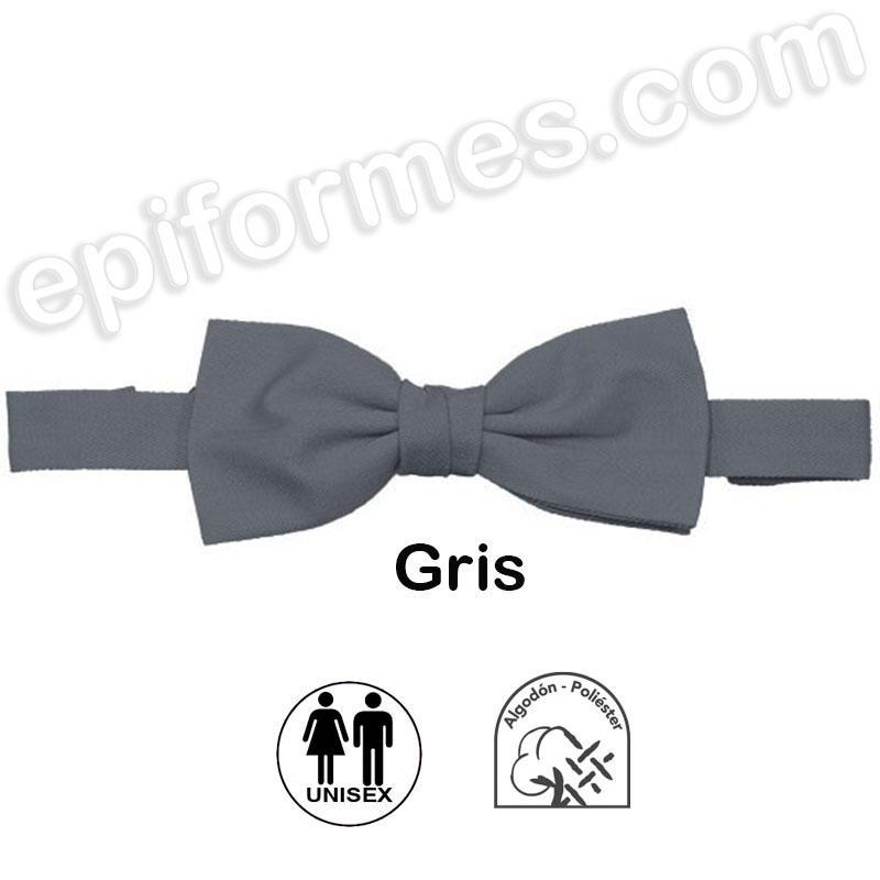 Pajarita unisex  ajustable gris