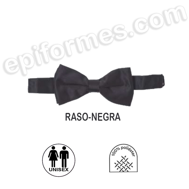 Pajarita unisex  en raso, negra