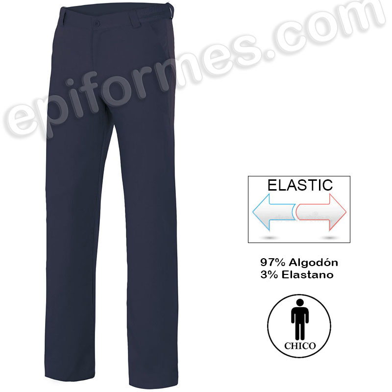 Pantalón chino stretch azul marino, hombre 