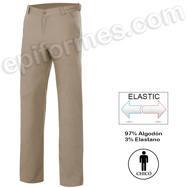 Pantalón chino stretch beige, hombre 