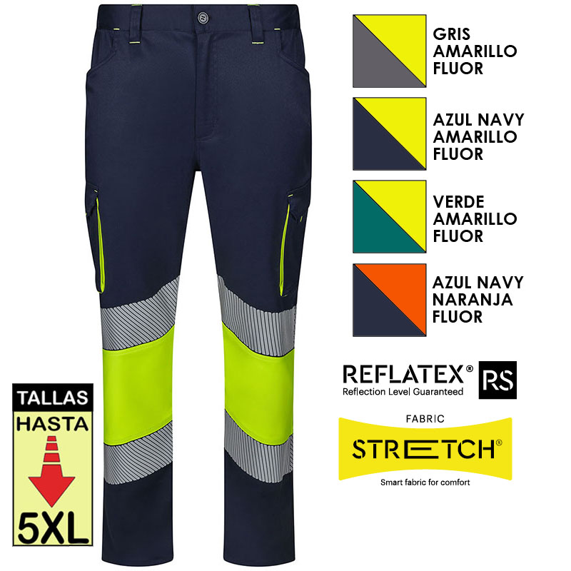 Pantalón stretch bicolor cinta segmentada