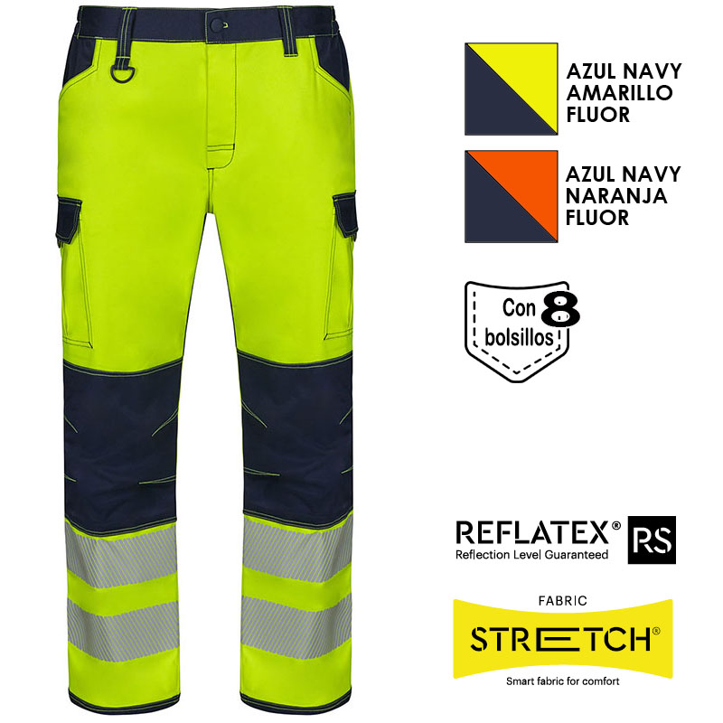 Pantalón stretch con rodilleras cinta segmentada