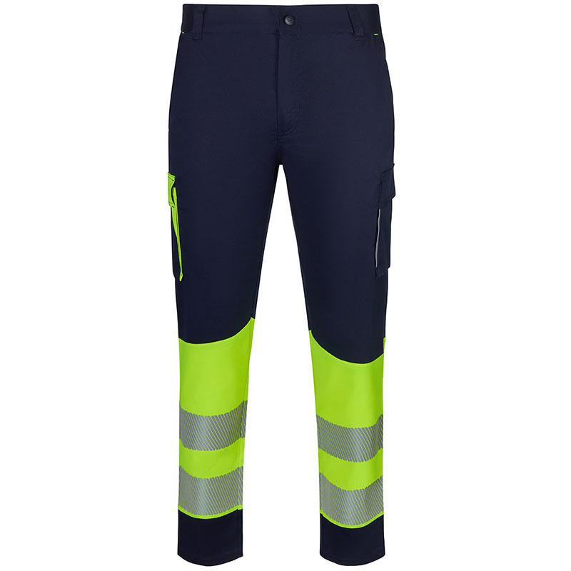 Pantalón stretch reciclado bicolor cinta segmentada