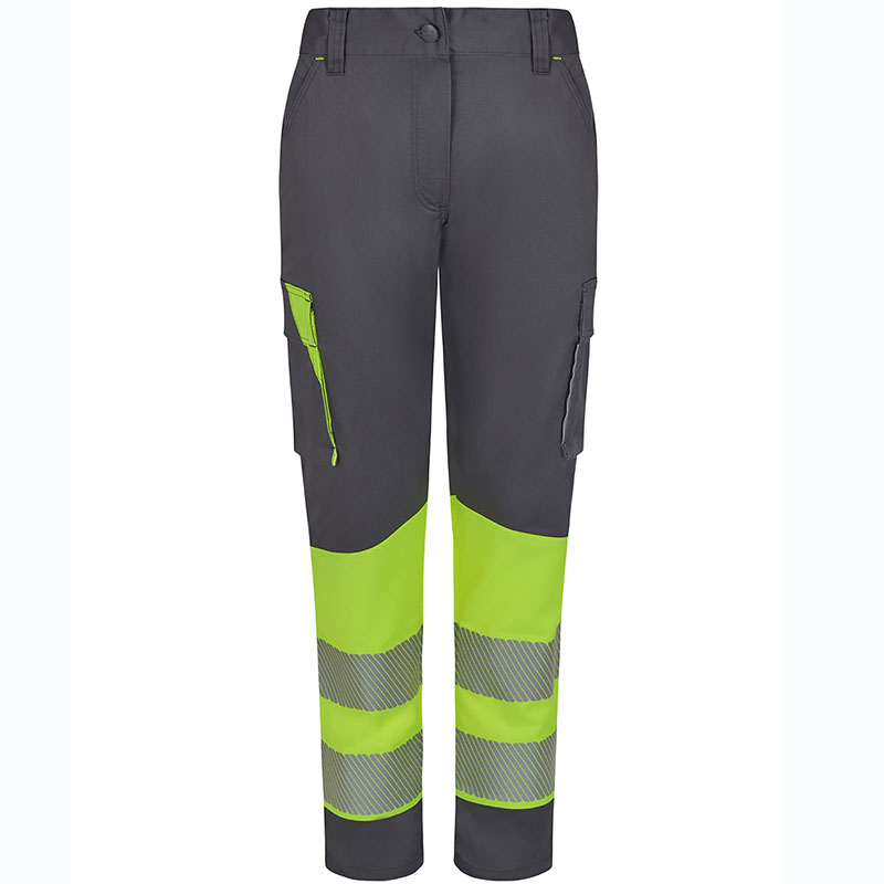 Pantalón stretch reciclado bicolor cinta segmentada mujer