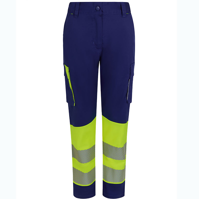 Pantalón stretch reciclado bicolor cinta segmentada mujer