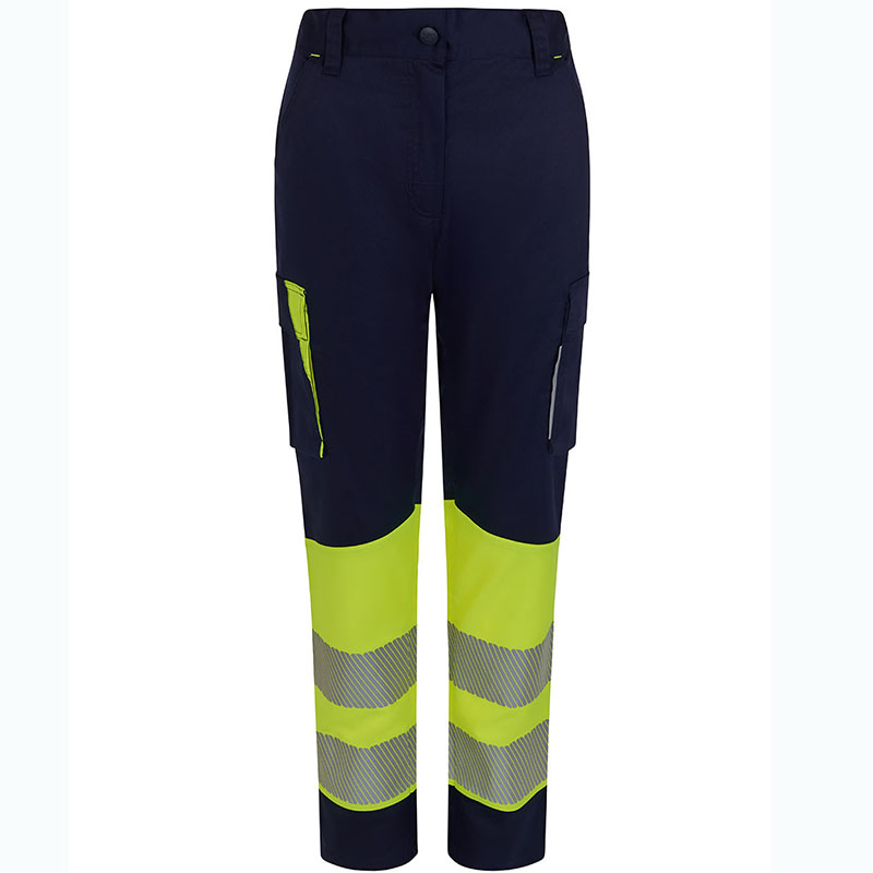 Pantalón stretch reciclado bicolor cinta segmentada mujer