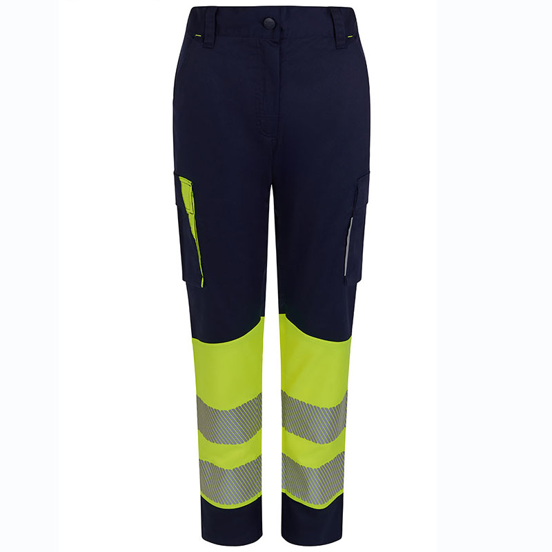 Pantalón stretch reciclado bicolor cinta segmentada mujer