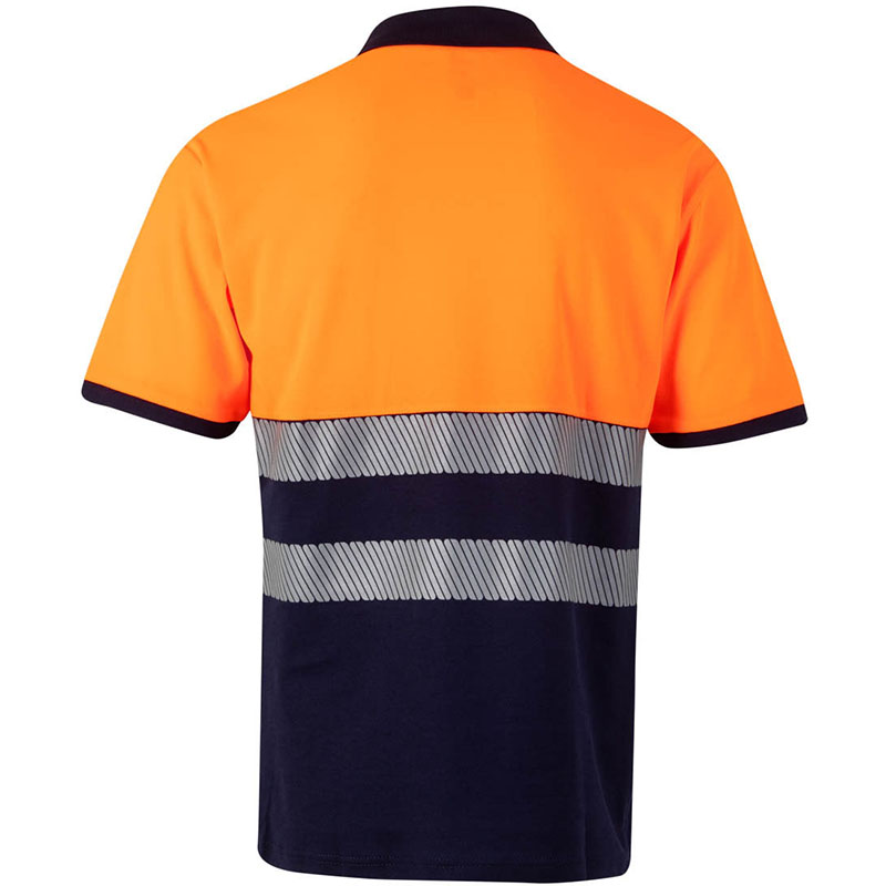 Polo algodón bicolor manga corta cinta segmentada