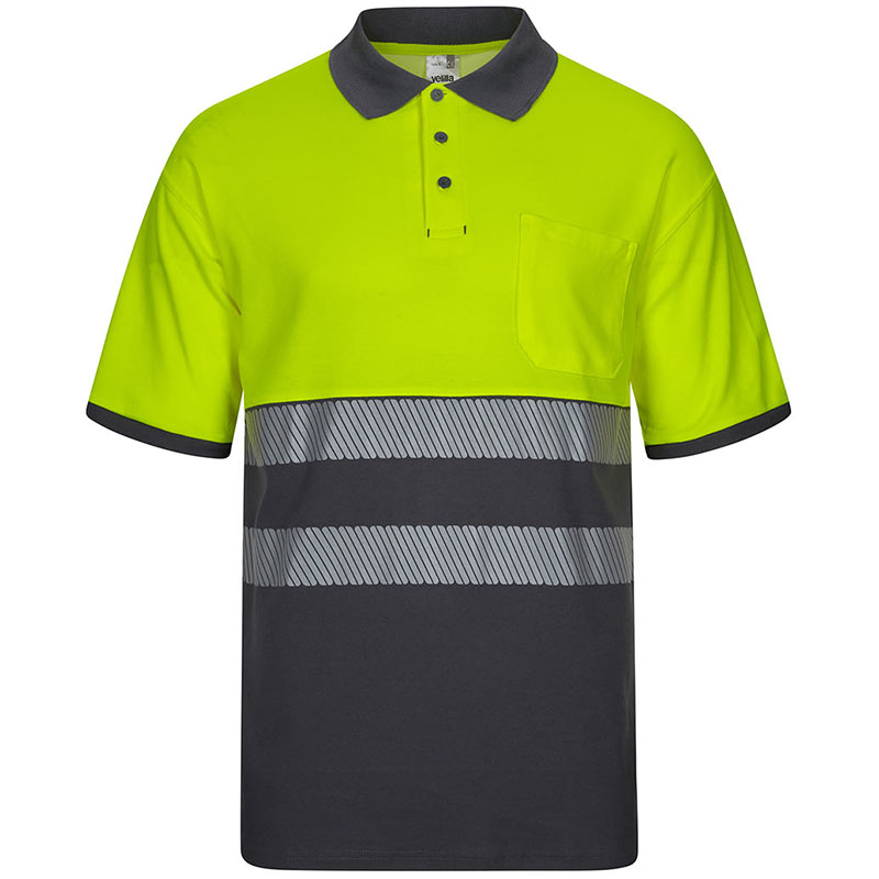 Polo algodón bicolor manga corta cinta segmentada