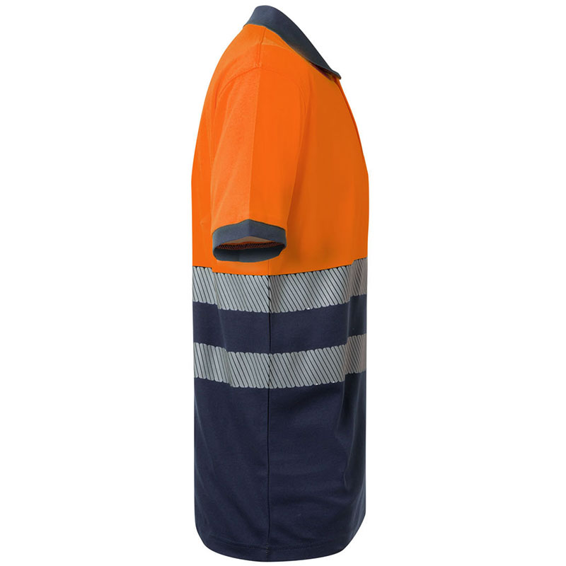 Polo algodón bicolor manga corta cinta segmentada