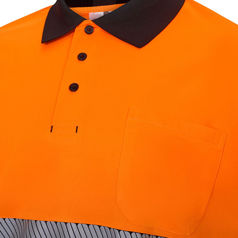 Polo poliéster reciclado bicolor manga corta cinta segmentada