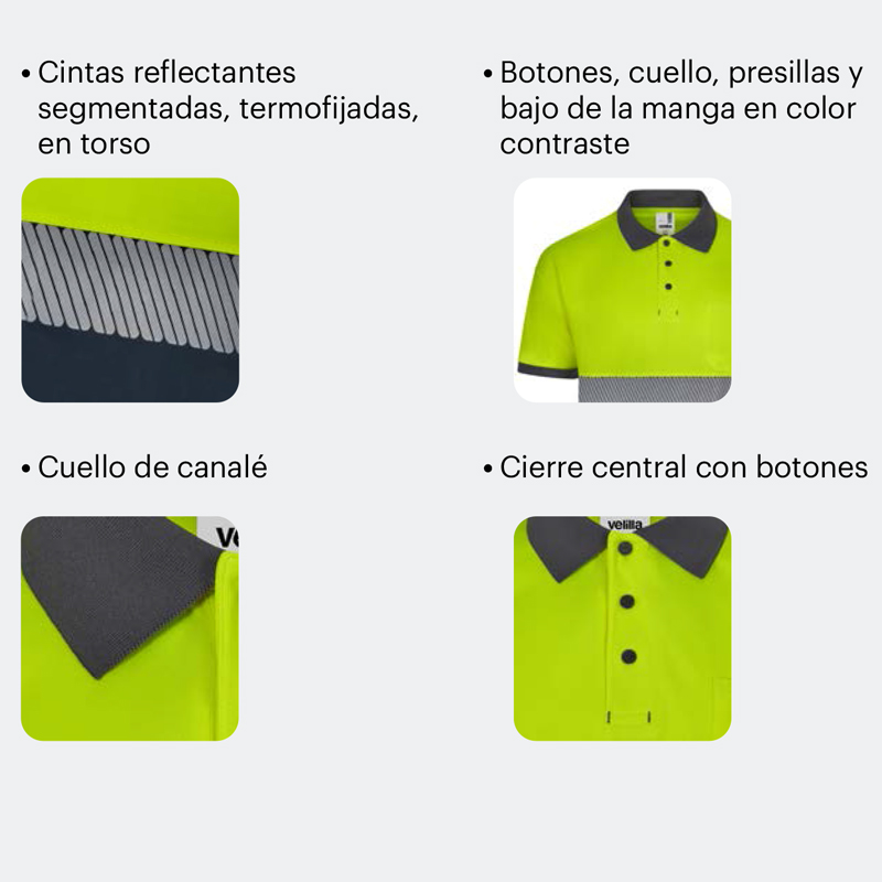 Polo poliéster reciclado bicolor manga corta cinta segmentada