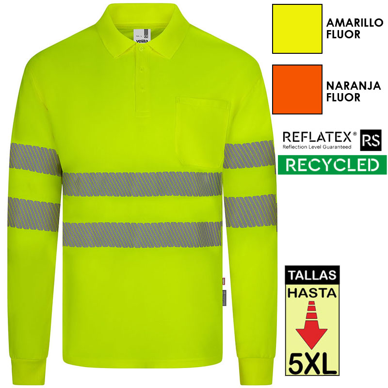 Polo poliéster reciclado manga larga