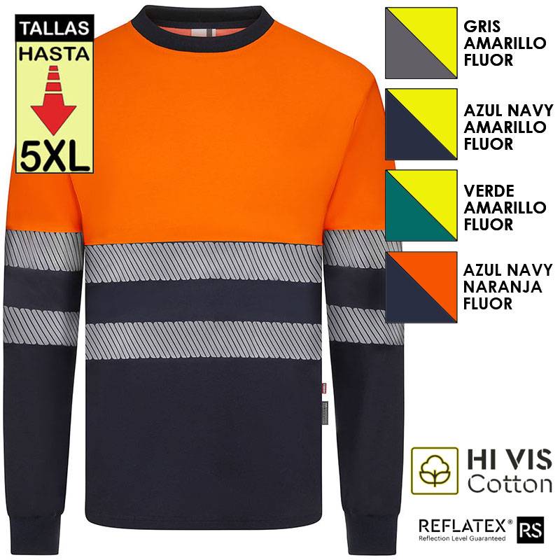 Camiseta algodón bicolor cinta segmentada.