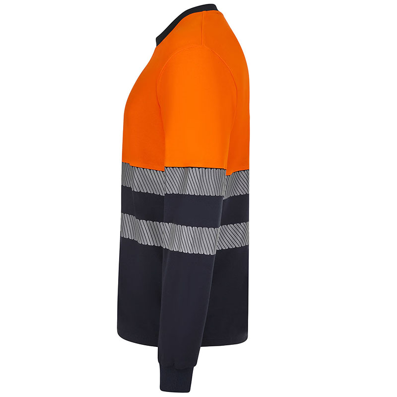 Camiseta algodón bicolor cinta segmentada.