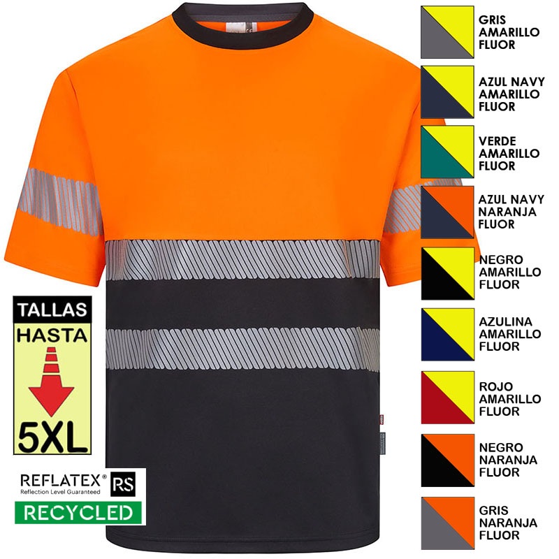 Camiseta poliéster reciclado cinta segmentada