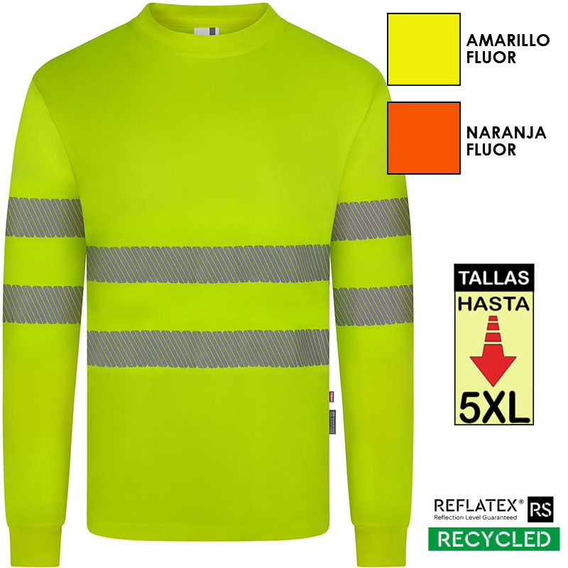 Camiseta poliéster reciclado manga larga cinta se...