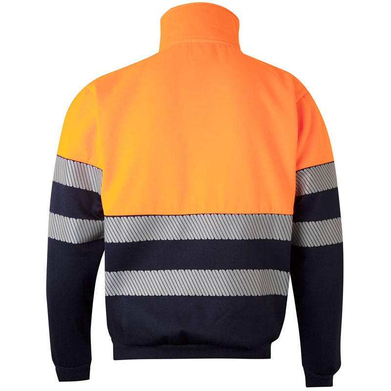 Sudadera bicolor con media cremallera cinta segmentada