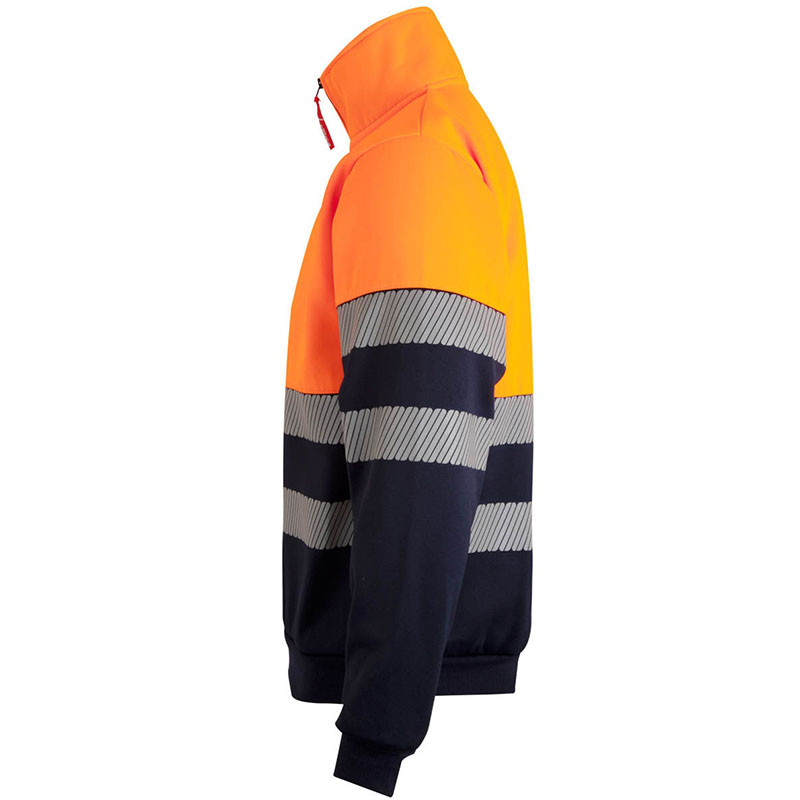 Sudadera bicolor con media cremallera cinta segmentada