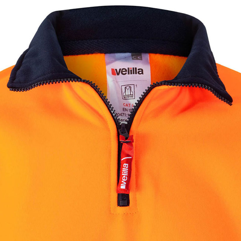 Sudadera bicolor con media cremallera cinta segmentada