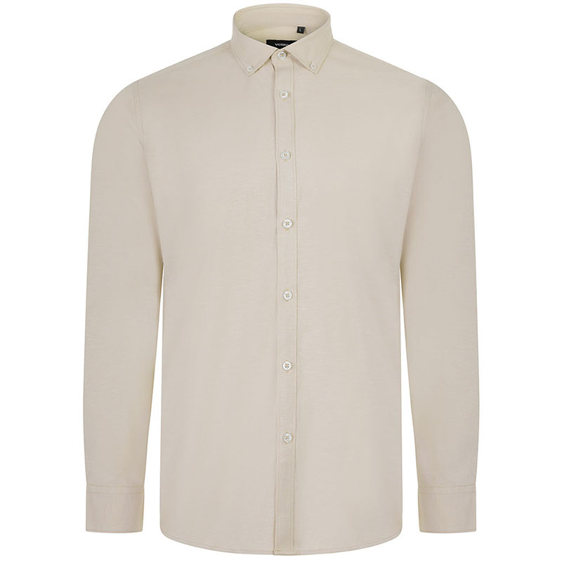 Camisa oxford stretch manga larga hombre