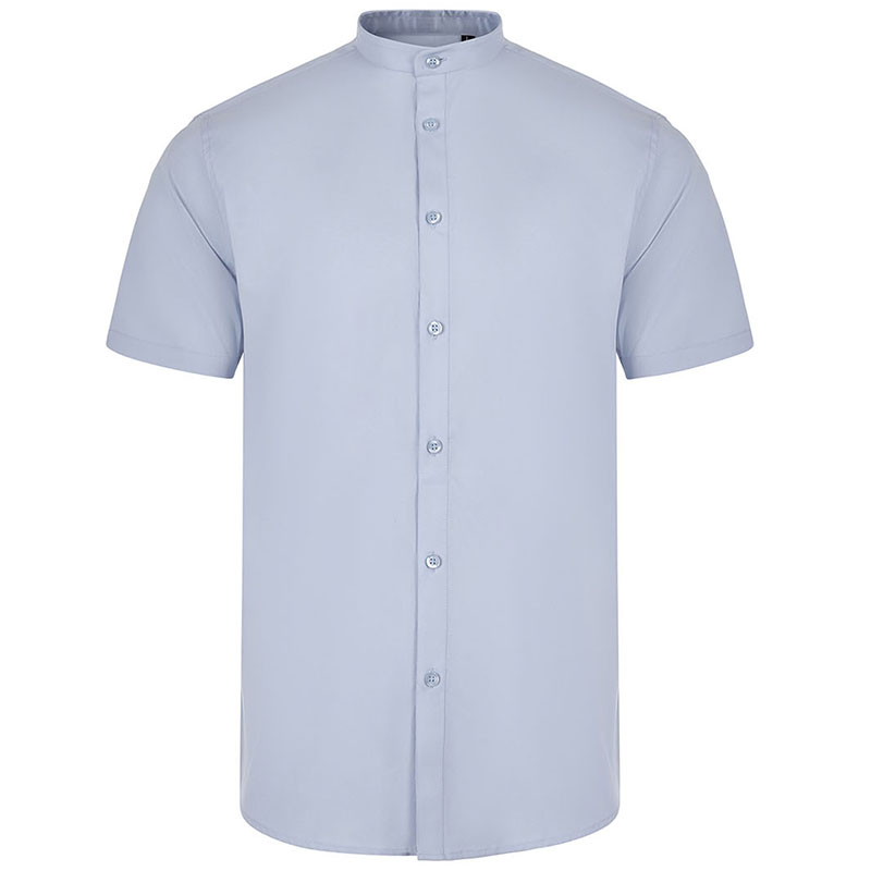 Camisa cuello tirilla stretch manga corta hombre