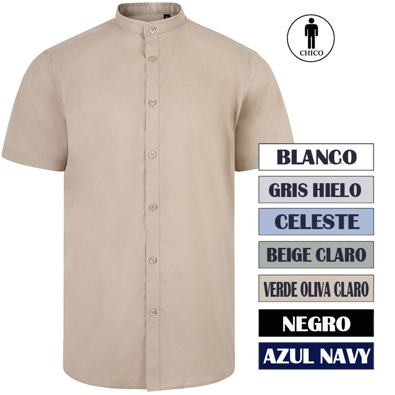Camisa cuello tirilla stretch manga corta hombre Camisa cuello tirilla stretch manga corta hombre