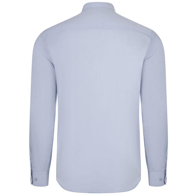 Camisa cuello tirilla stretch manga larga hombre