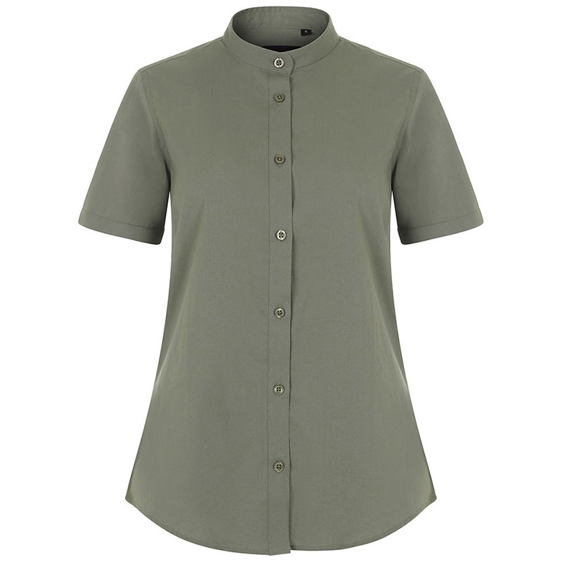 Camisa cuello tirilla stretch manga corta mujer Camisa cuello tirilla stretch manga corta mujer