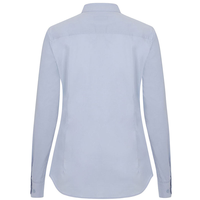 Camisa cuello tirilla stretch manga larga mujer