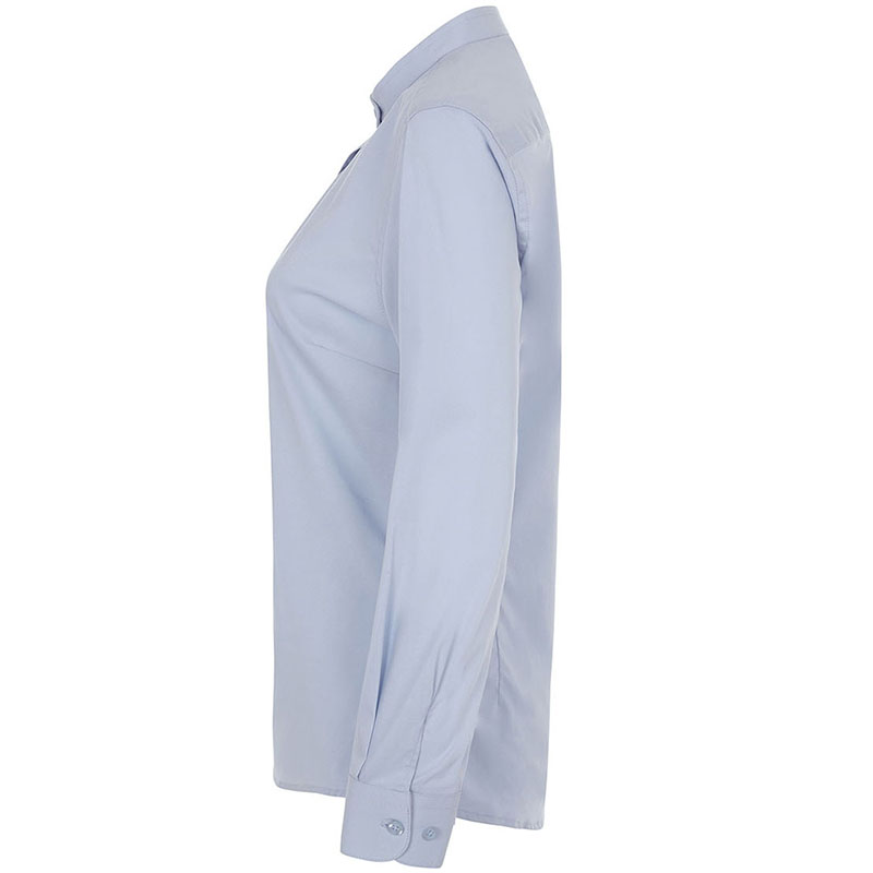 Camisa cuello tirilla stretch manga larga mujer