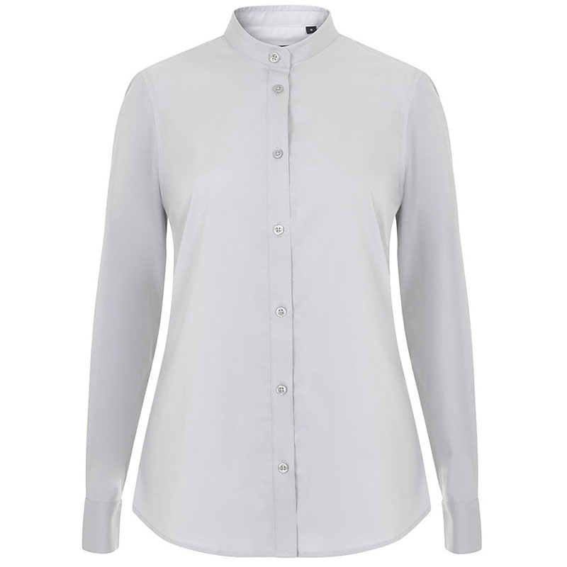 Camisa cuello tirilla stretch manga larga mujer Camisa cuello tirilla stretch manga larga mujer