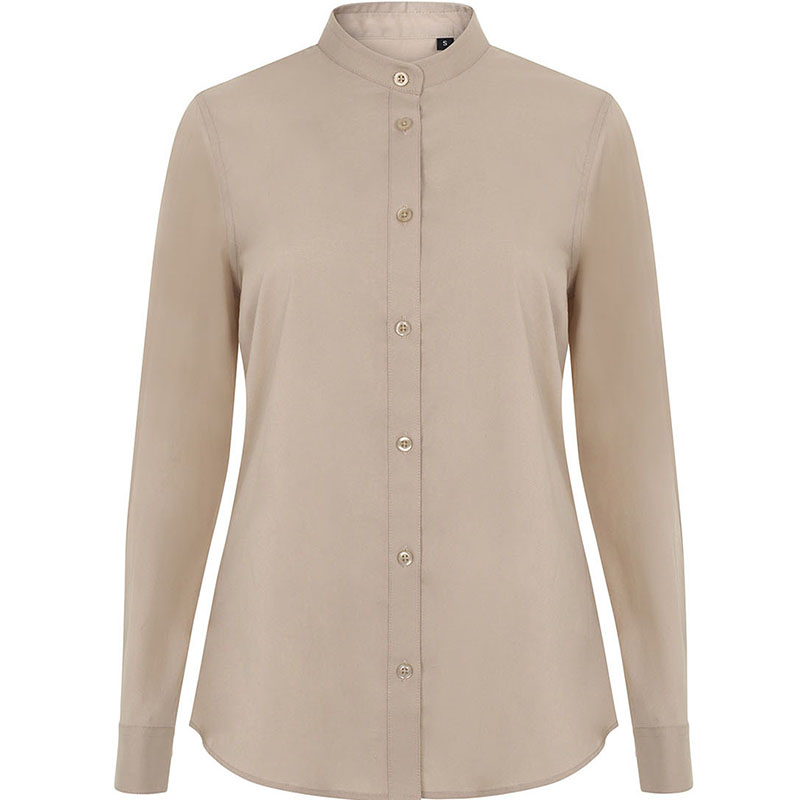 Camisa cuello tirilla stretch manga larga mujer Camisa cuello tirilla stretch manga larga mujer