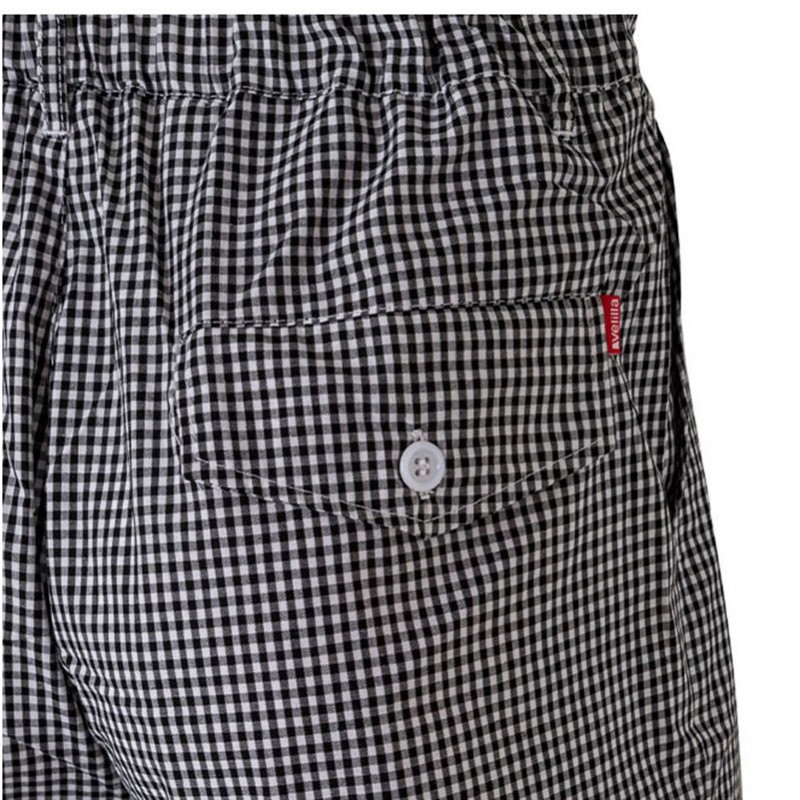 Pantalón de cocina cuadros negros