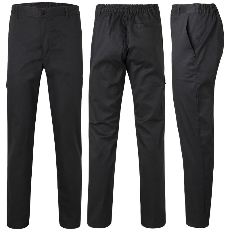 Pantalón de cocina multibolsillos, negro Pantalón de cocina multibolsillos, negro