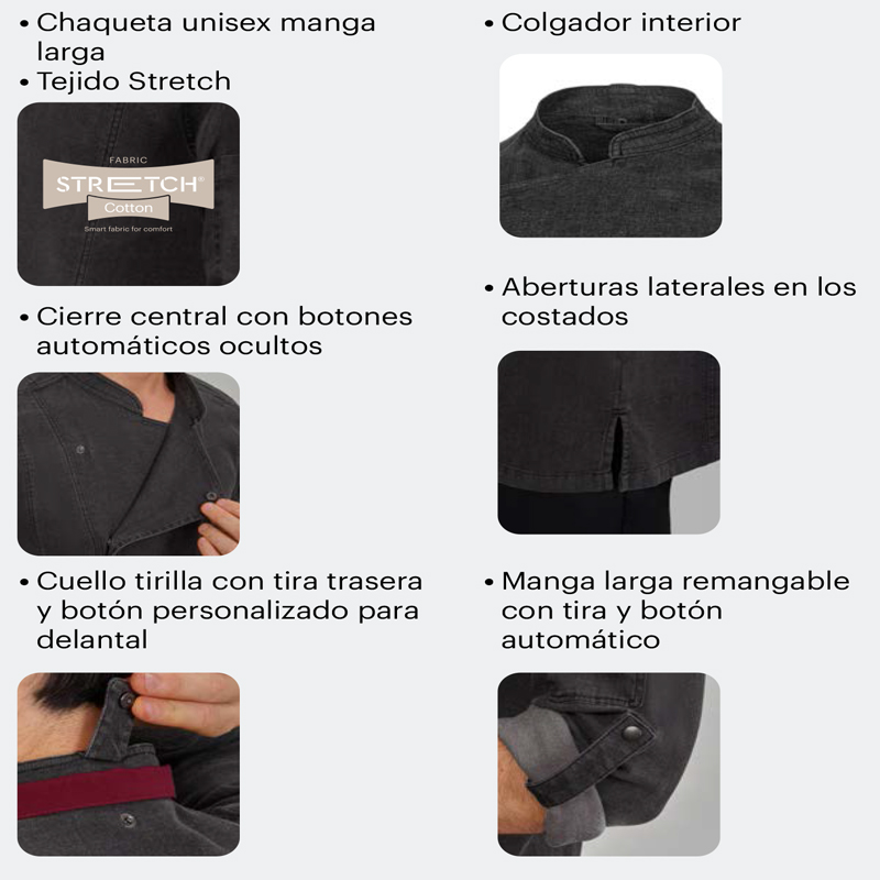 Chaqueta de cocinero tejana