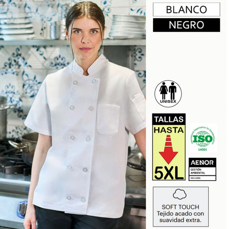 Chaqueta de cocina manga corta