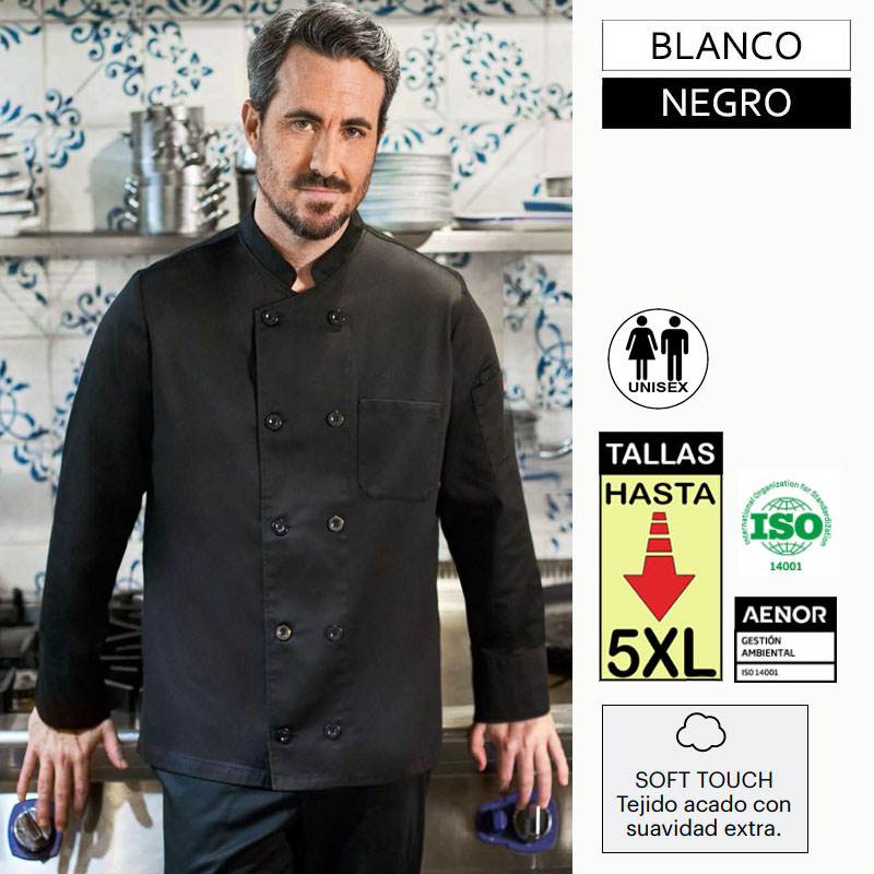 Chaqueta de cocina manga larga