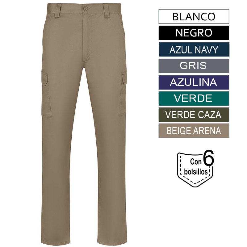 Pantalón multibolsillos económico