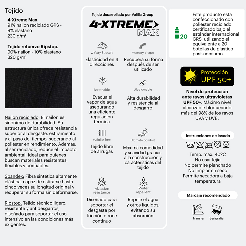 Pantalón elástico de alto rendimiento y resistencia