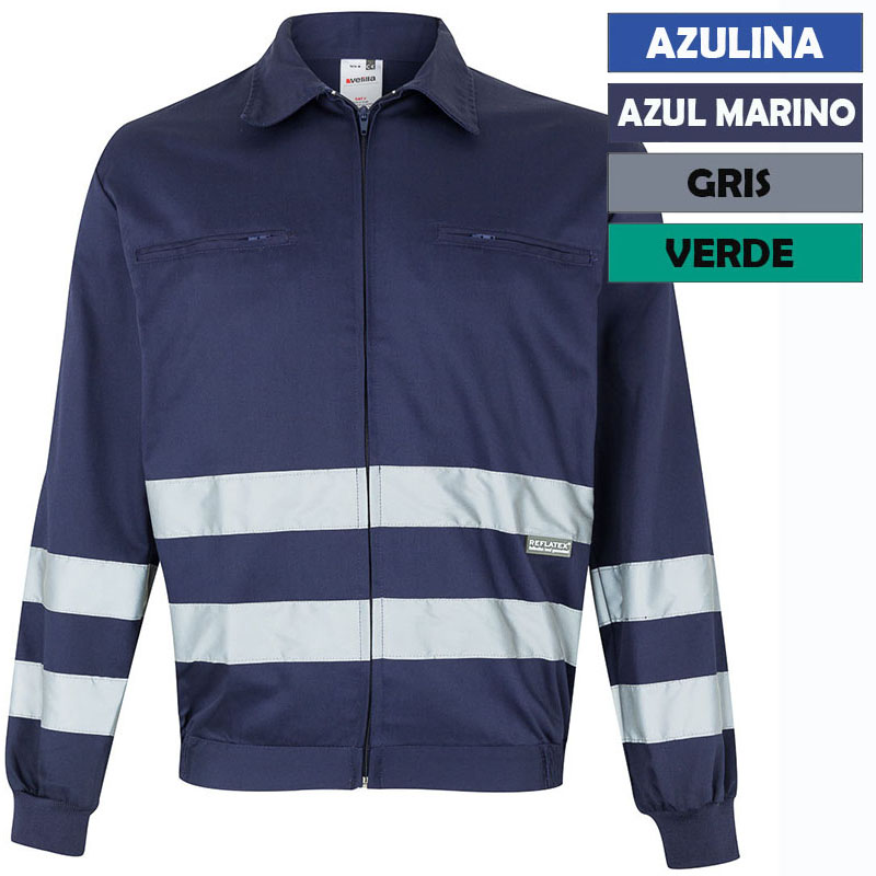 Cazadora con cintas reflectantes