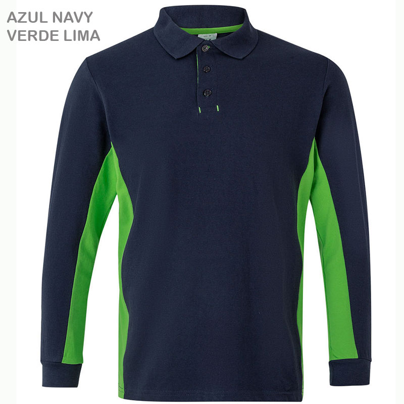 Polo bicolor manga larga Total Match 15 combinaciones