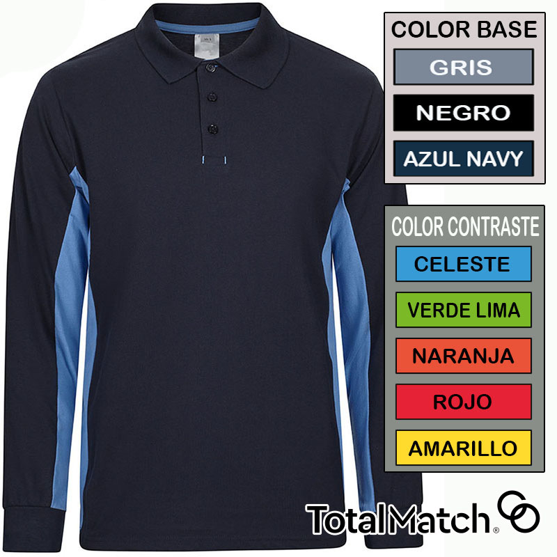 Polo bicolor manga larga Total Match 15 combinacio...