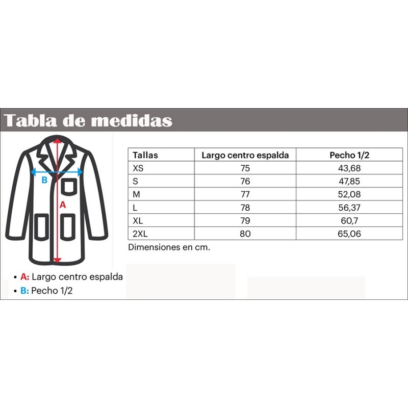 Bata sanitaria stretch corta mujer