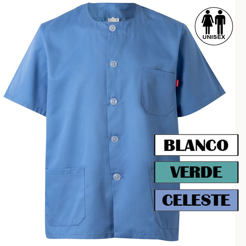 Chaqueta pijama abotonada cuello redondo